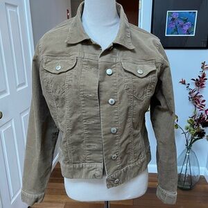 Lands’ End Women’s Medium 10/12 Tan Corduroy Button Up Jacket